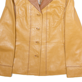JUNIPER Womens Trench Jacket Beige Leather 90s UK 18