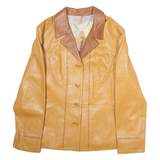 JUNIPER Womens Trench Jacket Beige Leather 90s UK 18