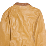 JUNIPER Womens Trench Jacket Beige Leather 90s UK 18