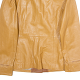 JUNIPER Womens Trench Jacket Beige Leather 90s UK 18