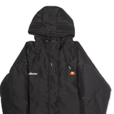 ELLESSE Womens Puffer Jacket Black Hooded UK 12