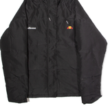 ELLESSE Womens Puffer Jacket Black Hooded UK 12