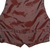 Mens Waistcoat Black Leather 90s M