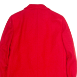 Womens Blazer Jacket Red Knit Wool 80s XL