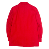Womens Blazer Jacket Red Knit Wool 80s XL