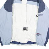 COLUMBIA Insulated Womens Jacket White Hooded Colourblock L