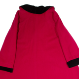 Womens Overcoat Coat Red Wool 90s Colourblock UK 6