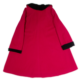 Womens Overcoat Coat Red Wool 90s Colourblock UK 6