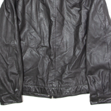 Womens Biker Jacket Black Leather 90s UK 16