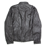Womens Biker Jacket Black Leather 90s UK 16