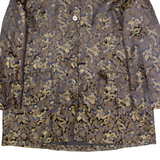 B.B Dragon Pattern Womens Trench Coat Gold 90s Crazy Pattern L
