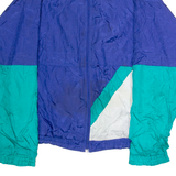 Mens Shell Jacket Blue Nylon 90s Colourblock XL