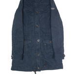 ABERCROMBIE & FITCH Fleece Lined Womens Parka Coat Blue Hooded S