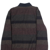 VANS Mens Bomber Jacket Brown Wool Striped XS