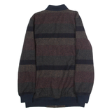 VANS Mens Bomber Jacket Brown Wool Striped XS