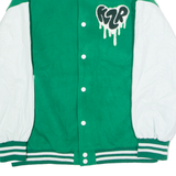 KZR Mens Varsity Jacket Green Colourblock L