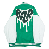 KZR Mens Varsity Jacket Green Colourblock L