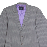 TOMMY HILFIGER Tailored Mens Blazer Jacket Grey Wool Pinstripe XL