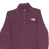 THE NORTH FACE Womens Fleece Maroon 1/4 Zip Tight Knit M