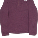 THE NORTH FACE Womens Fleece Maroon 1/4 Zip Tight Knit M