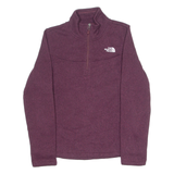 THE NORTH FACE Womens Fleece Maroon 1/4 Zip Tight Knit M