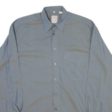 CALL UP Mens Shirt Blue Spotted Long Sleeve M