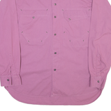 Mens Plain Shirt Pink 90s Long Sleeve XL
