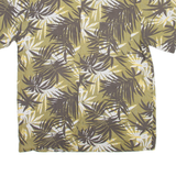 Mens Hawaiian Shirt Green 90s Floral L