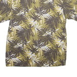 Mens Hawaiian Shirt Green 90s Floral L