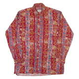 VINCI CASUAL Mens Shirt Red 90s Geometric Long Sleeve M