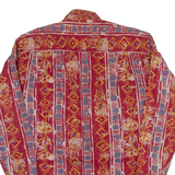 VINCI CASUAL Mens Shirt Red 90s Geometric Long Sleeve M