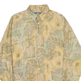 THE GREAT MANHATTAN CLUB Mens Shirt Beige 90s Crazy Pattern M