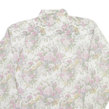Womens Plain Shirt White Floral Long Sleeve L
