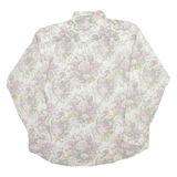 Womens Plain Shirt White Floral Long Sleeve L