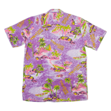 Mens Hawaiian Shirt Purple Crazy Pattern M