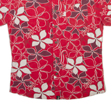 HINANO Mens Hawaiian Shirt Red Floral S