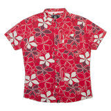 HINANO Mens Hawaiian Shirt Red Floral S