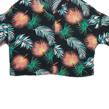 LEE Womens Hawaiian Shirt Black Floral L