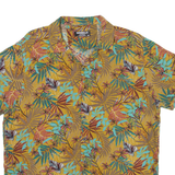 MANDELA Mens Hawaiian Shirt Orange Floral XL