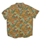 MANDELA Mens Hawaiian Shirt Orange Floral XL