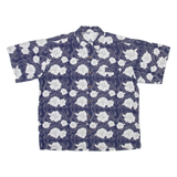 Mens Hawaiian Shirt Blue Floral L