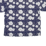 Mens Hawaiian Shirt Blue Floral L