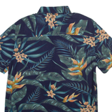 MANOR Mens Hawaiian Shirt Blue Floral S