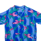 MADE IN ST VINCENT Mens Hawaiian Shirt Blue Floral XL