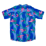 MADE IN ST VINCENT Mens Hawaiian Shirt Blue Floral XL