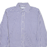 CARRISTAR Mens Shirt Blue Houndstooth Long Sleeve M