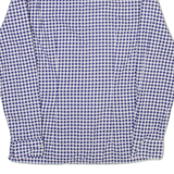 CARRISTAR Mens Shirt Blue Houndstooth Long Sleeve M