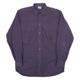 Mens Plain Shirt Purple Long Sleeve S