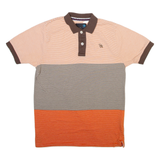 GOTCHA Mens Polo Shirt Orange Striped M