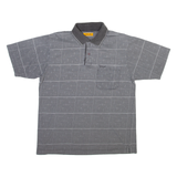 GIO Mens Polo Shirt Grey Check XL